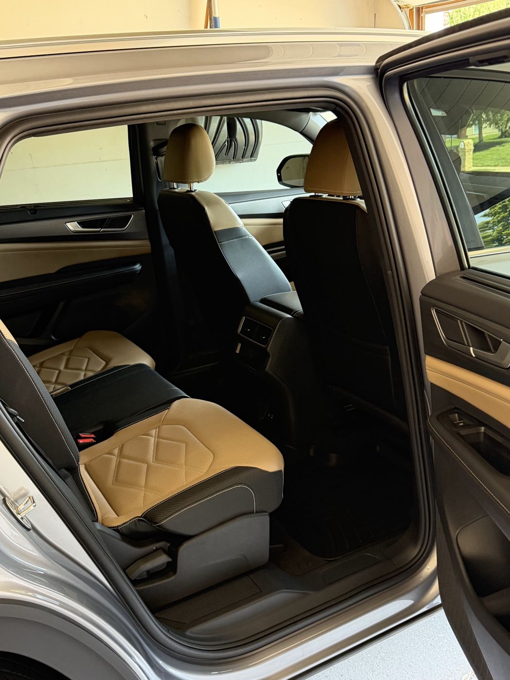 VW Atlas seats cleaned by hand