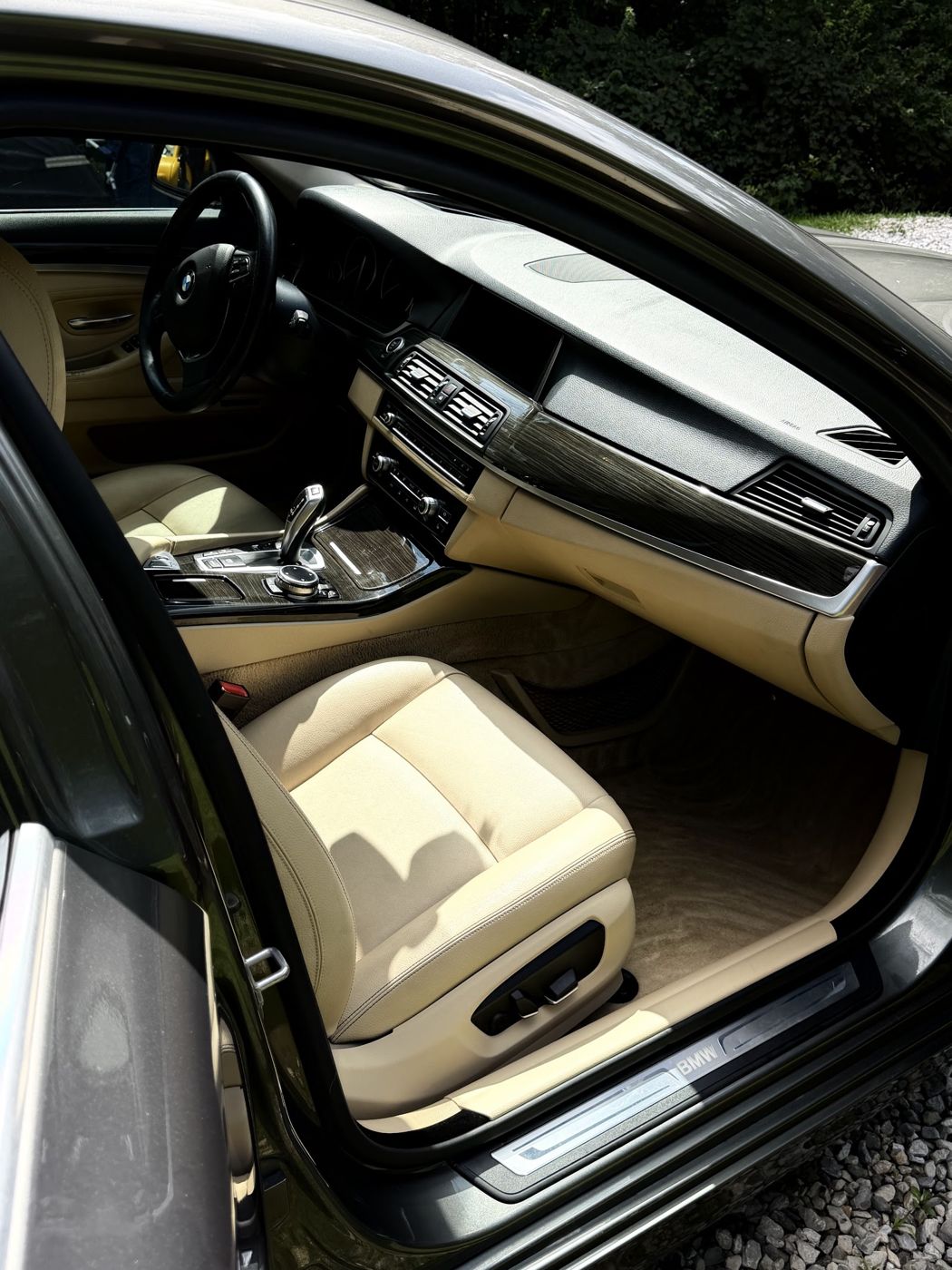 Cream leather interior cleaned and conditioned